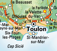 Toulon avec relief